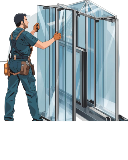 تركيب أبواب الزجاج والسيكوريت